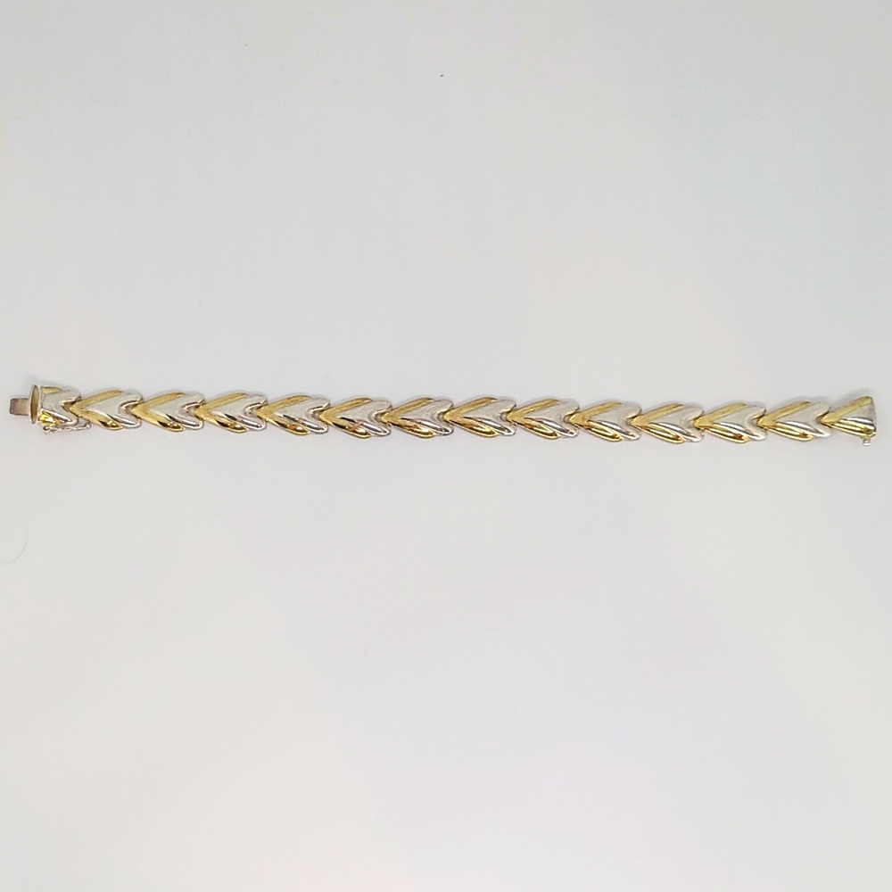 Sterling Silver and Gold Italian Made Bracelet
